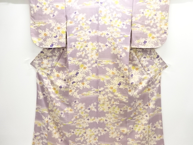 JAPANESE KIMONO / ANTIQUE KIMONO / TAISHO ROMAN STYLE / KINSHA / PINE & SAKURA
